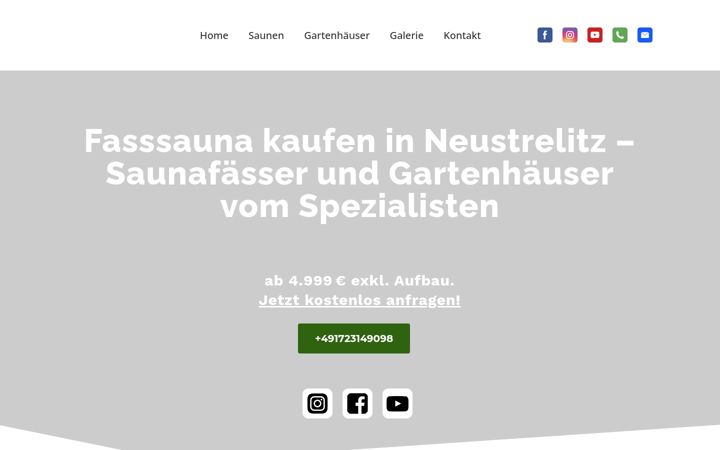Screenshot of fasssauna-neustrelitz.de