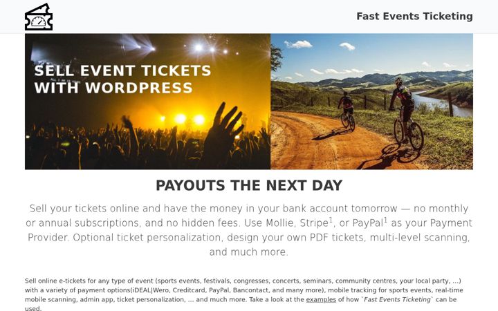 Screenshot of fast-events.eu