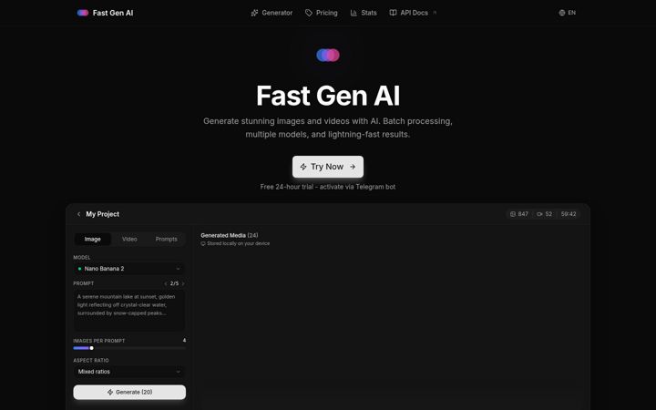 Screenshot of fast-gen.ai