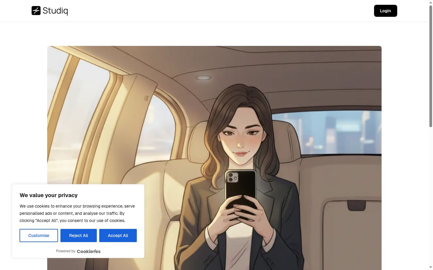 Captura de pantalla del banner de consentimiento mostrado antes de cualquier interacción