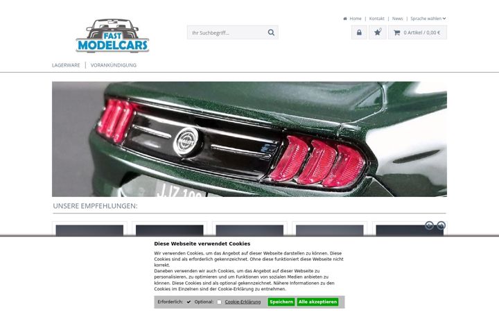 Screenshot of fast-modelcars.de