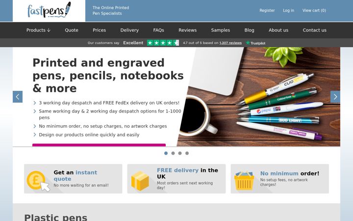 Screenshot of fast-pens.co.uk