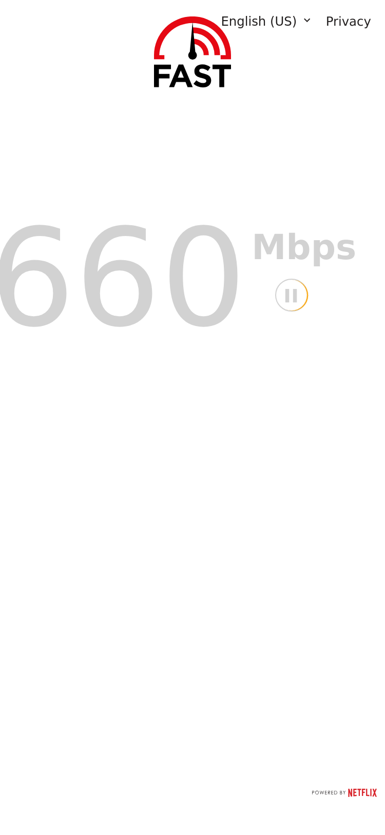 Mobile screenshot of fast.com