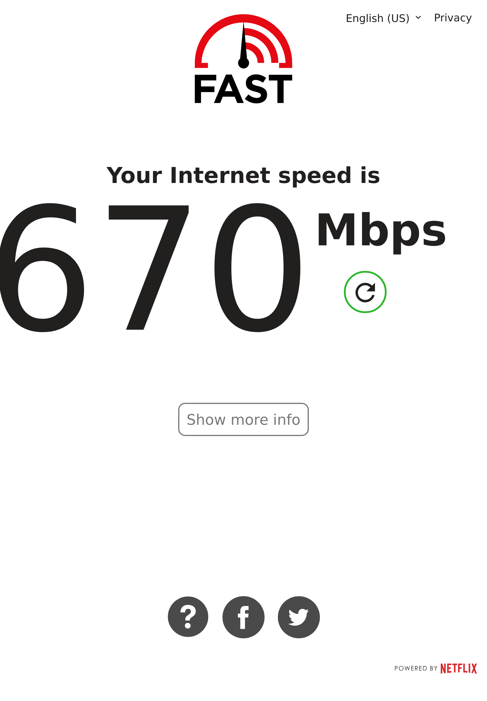 Tablet screenshot of fast.com
