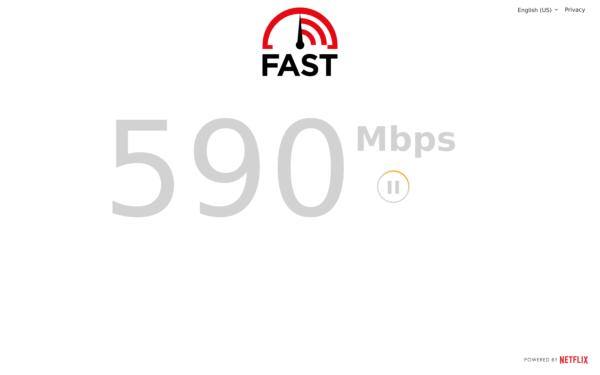 Screenshot of fast.com