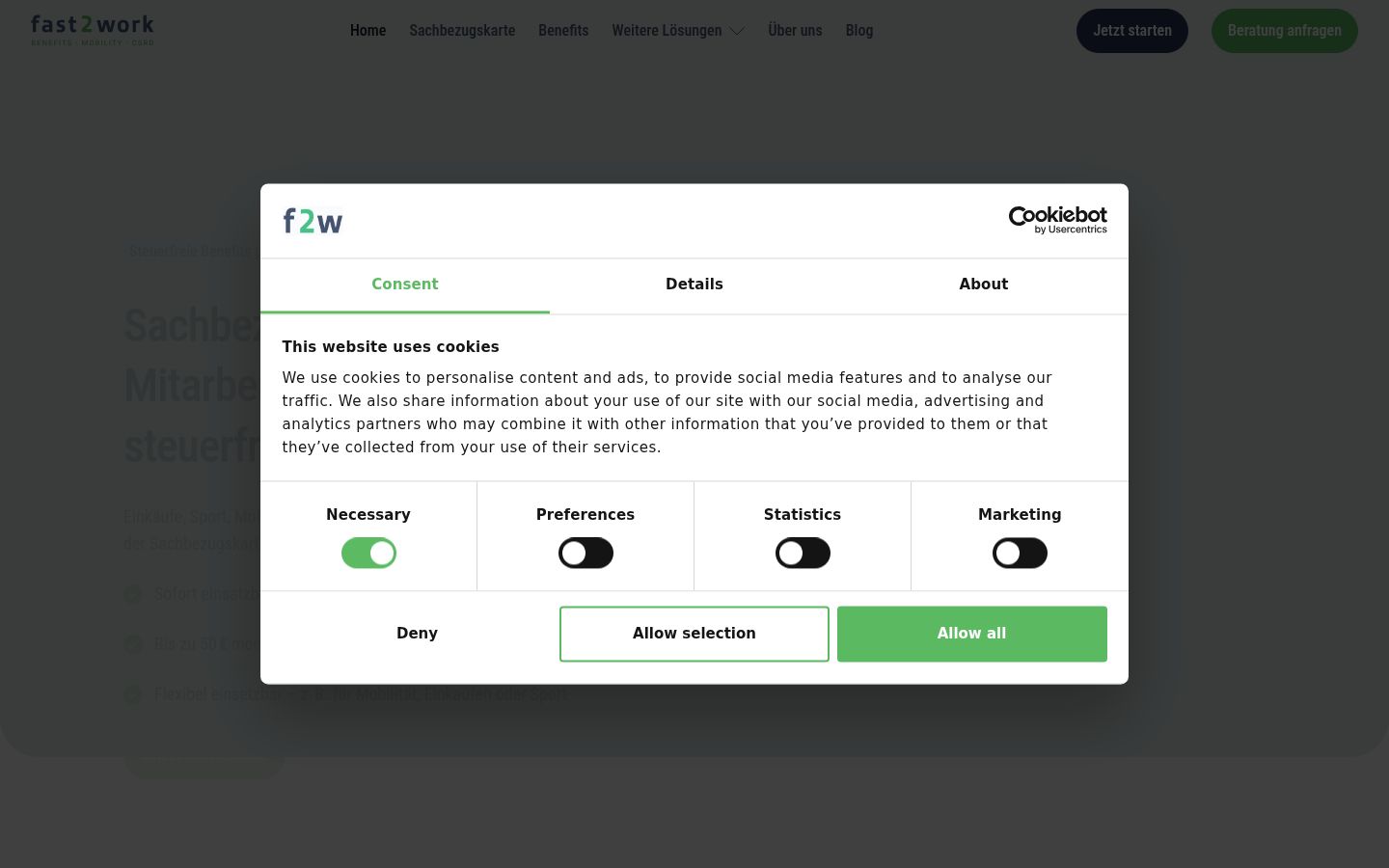 Screenshot del banner di consenso mostrato prima di qualsiasi interazione