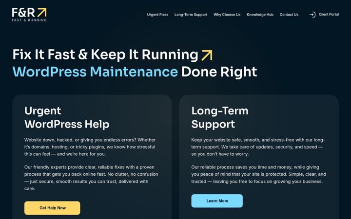 Screenshot of fastandrunning.eu