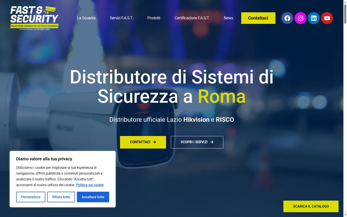 Screenshot del banner di consenso mostrato prima di qualsiasi interazione
