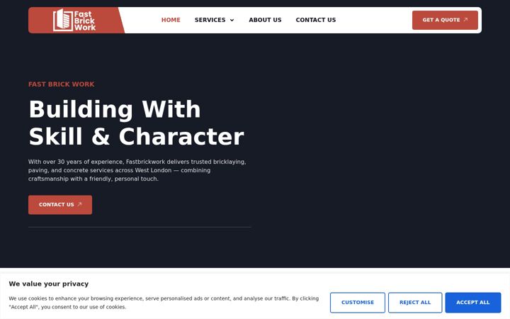 Screenshot of fastbrickwork.co.uk