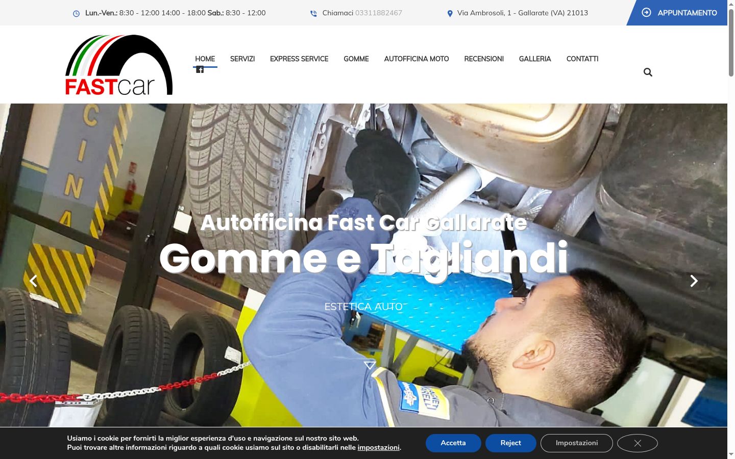 Screenshot del banner di consenso mostrato prima di qualsiasi interazione