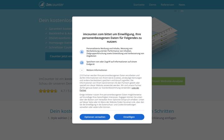 Screenshot of fastcounter.de