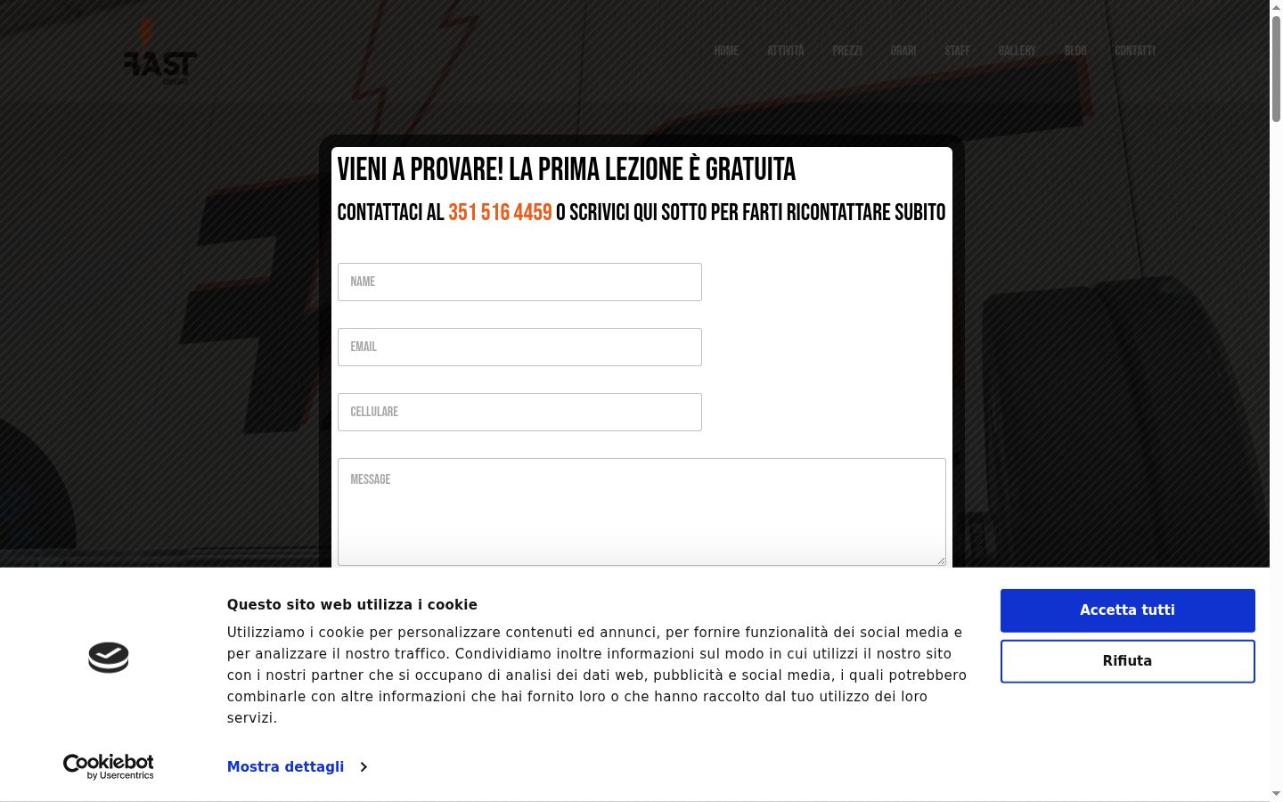 Captura de ecrã do banner de consentimento apresentado antes de qualquer interação