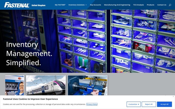Zrzut ekranu fastenal.co.uk