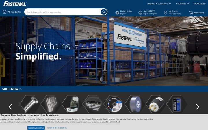 Screenshot of fastenal.com