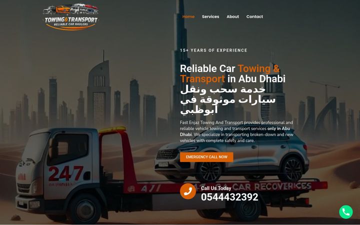 Screenshot of fastenjaztowingtransport.com