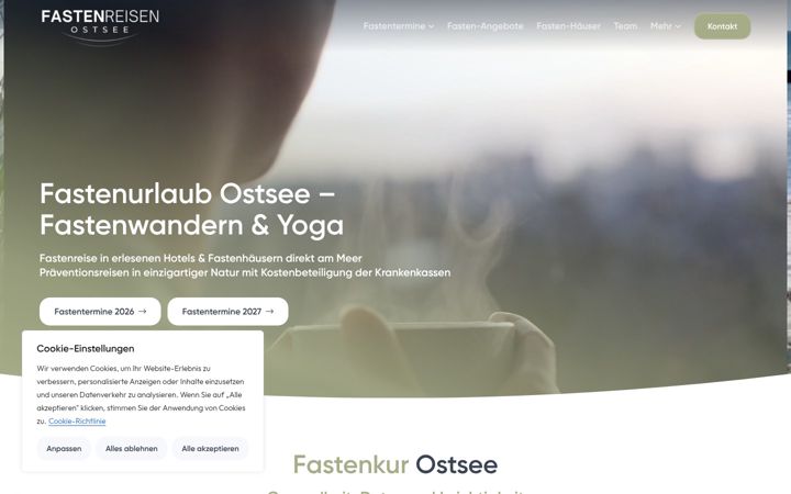 Screenshot of fastenreisen-ostsee.de