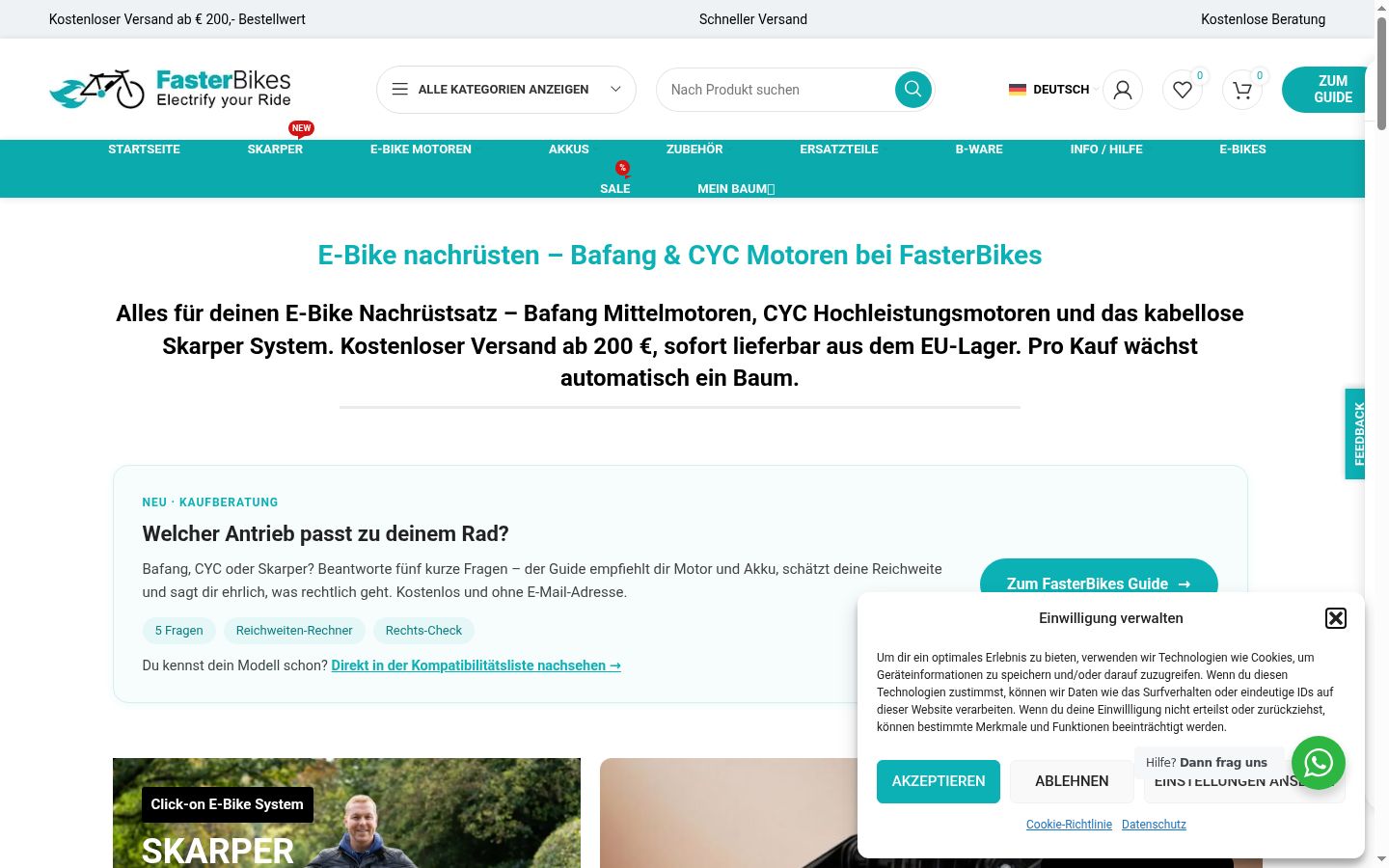 Capture d'écran de la bannière de consentement affichée avant toute interaction
