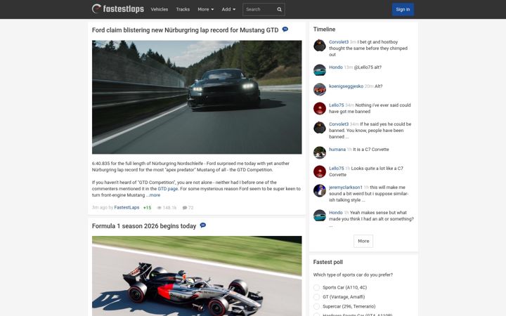 Screenshot of fastestlaps.com
