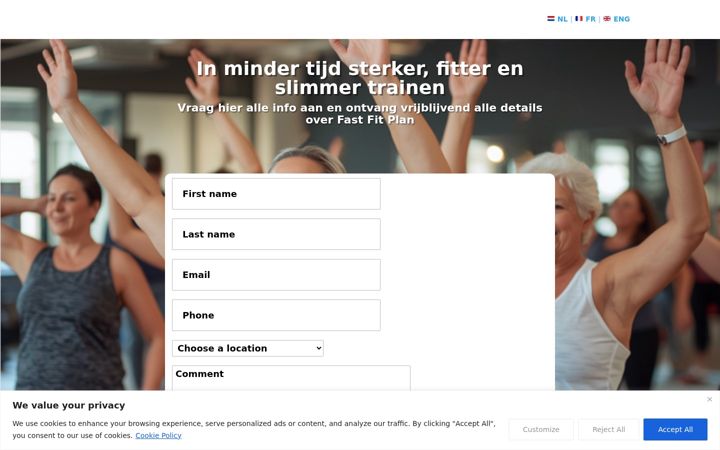 Ekrano kopija fastfitplan.be