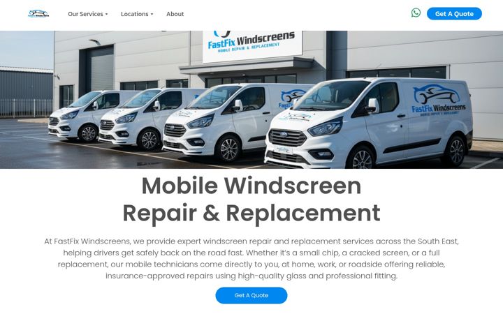 Screenshot of fastfixwindscreens.uk