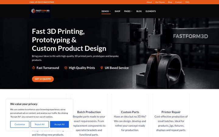 Zrzut ekranu fastform3d.co.uk
