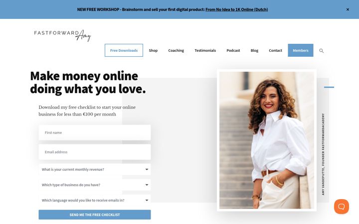 Screenshot of fastforwardamy.com