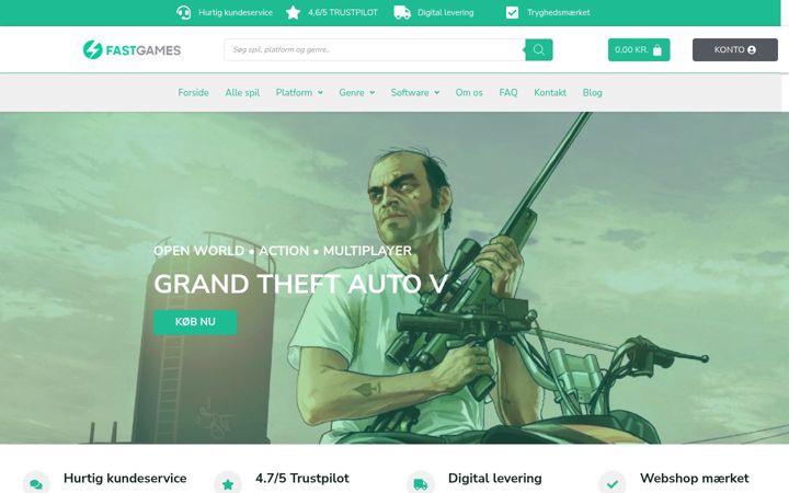 Screenshot of fastgames.dk