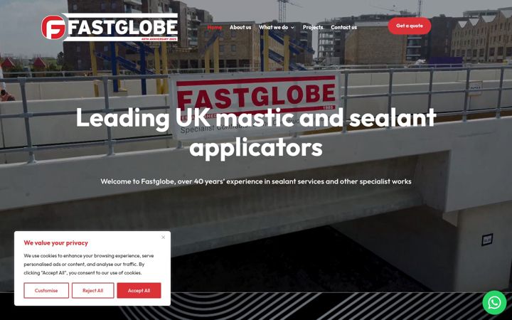 Snímek obrazovky fastglobemastics.co.uk