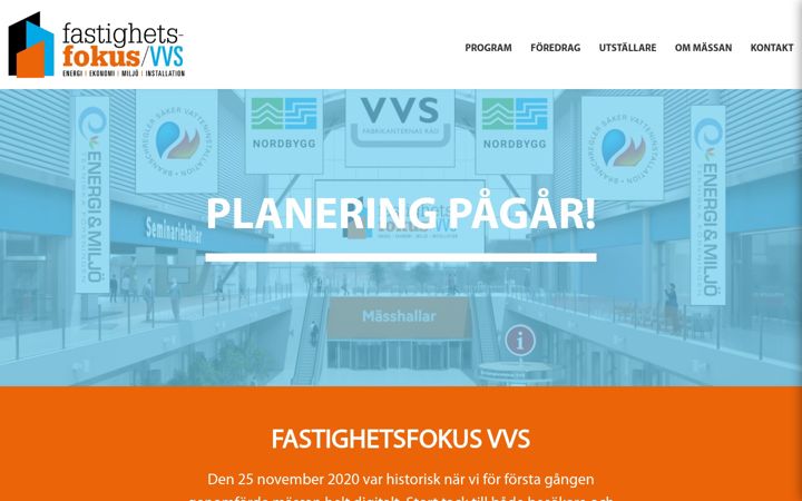 Screenshot of fastighetsfokusvvs.se