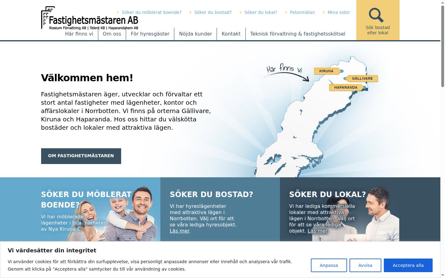 Screenshot of the consent banner shown before any interaction