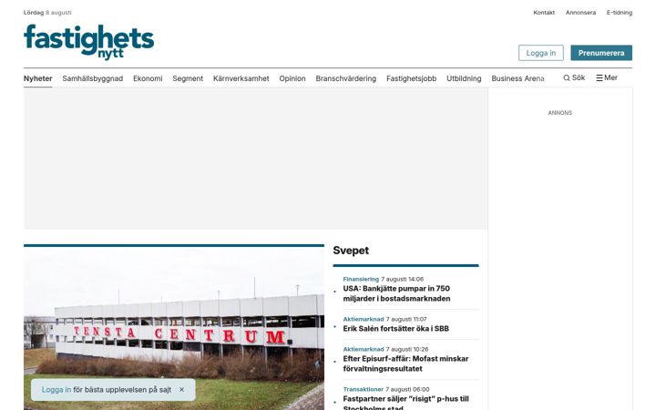 Screenshot of fastighetsnytt.se