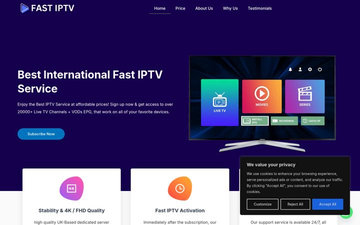 Screenshot of fastiptv.tv