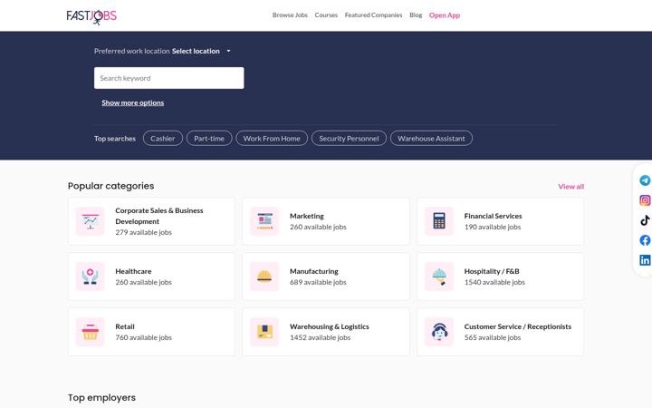 Screenshot of fastjobs.sg