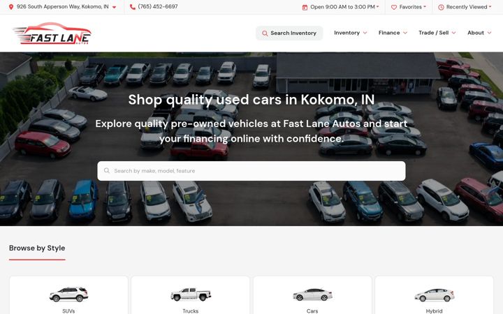 Screenshot of fastlaneautosonline.com