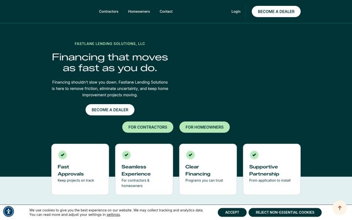 Screenshot of fastlanelending.com
