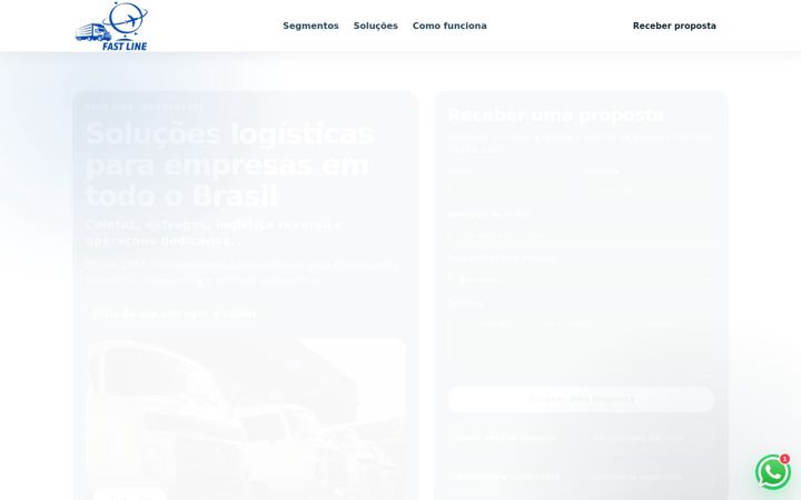 Zrzut ekranu fastlinetransportes.com.br