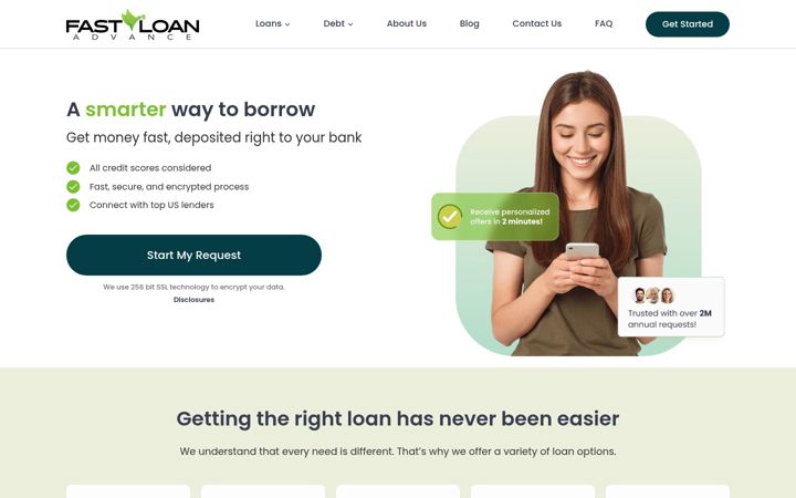 Screenshot of fastloanadvance.com