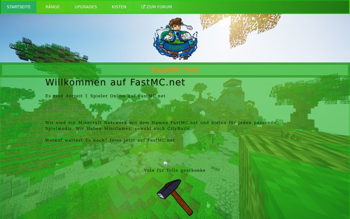 Skjámynd af fastmc.net