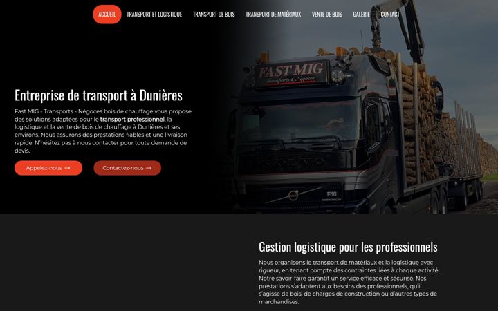 Screenshot of fastmigtransports-negocesboischauffage.fr