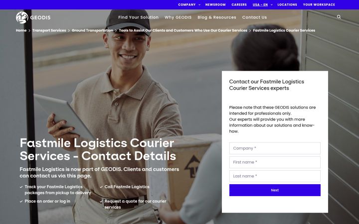 Screenshot of fastmilelogistics.com