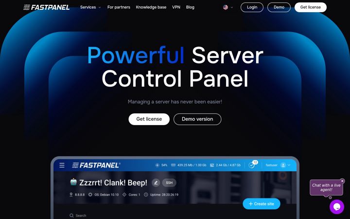 Screenshot of fastpanel.direct