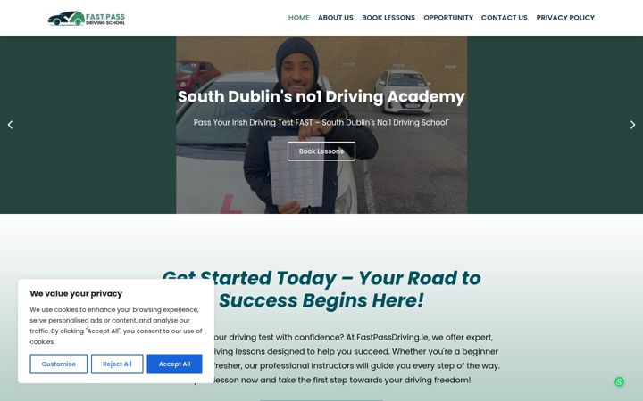 Ekrano kopija fastpassdriving.ie