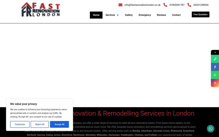 Screenshot of fastrenovationlondon.co.uk