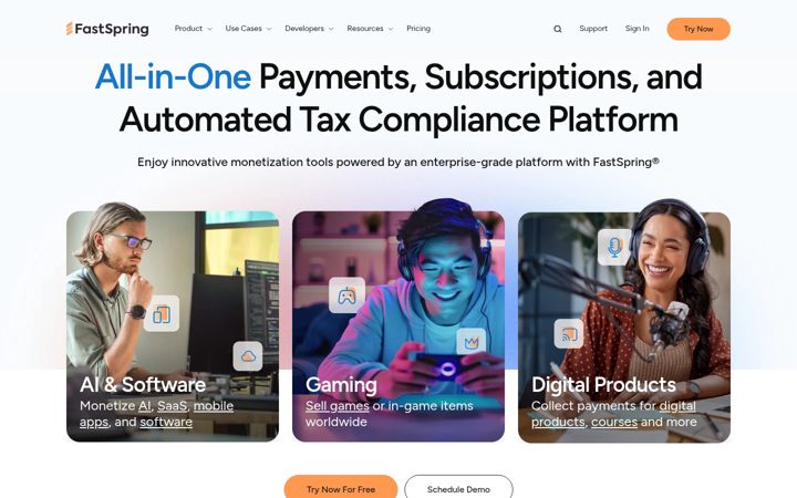 Screenshot ta' fastspring.com