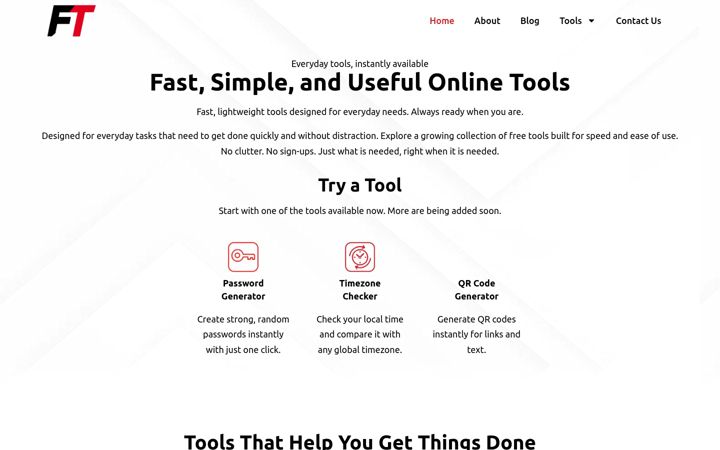 Zrzut ekranu fasttools.io