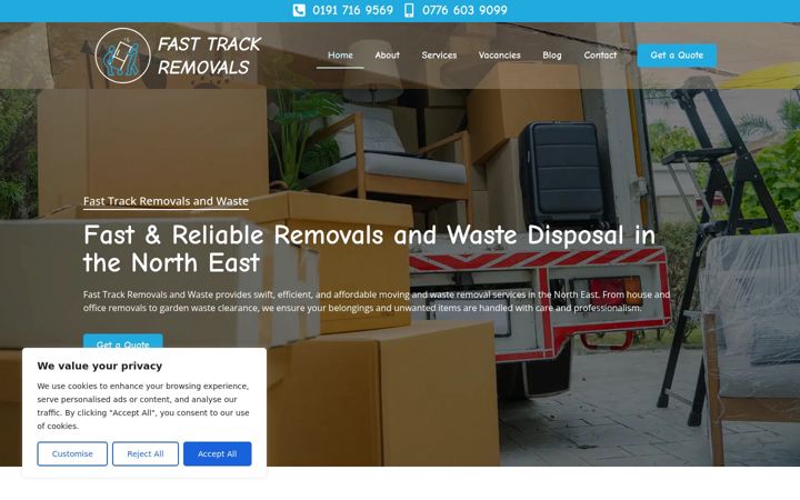 Zrzut ekranu fasttrack-removals.co.uk
