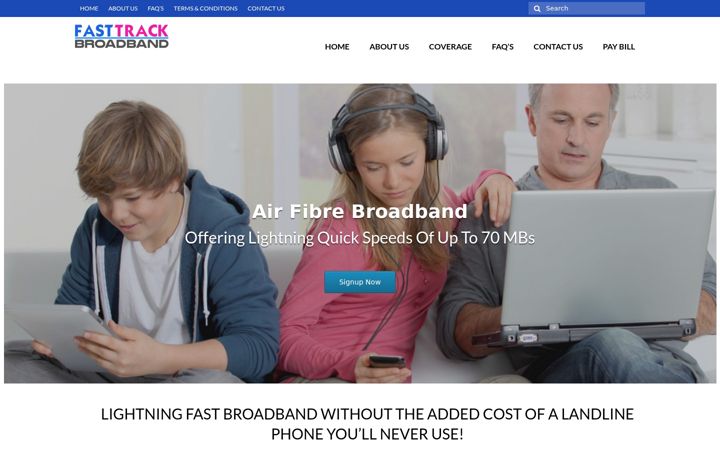 Screenshot of fasttrackbroadband.ie
