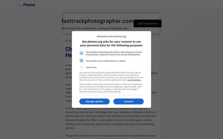 Screenshot of fasttrackphotographer.com