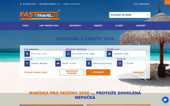 Screenshot of fasttravel.cz