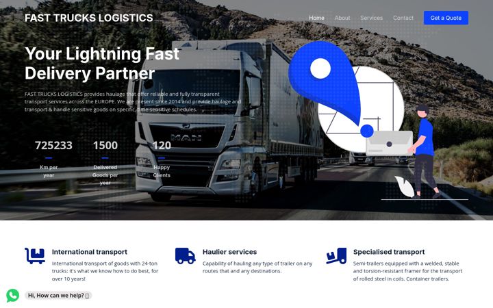 Screenshot of fasttruckslogistics.com